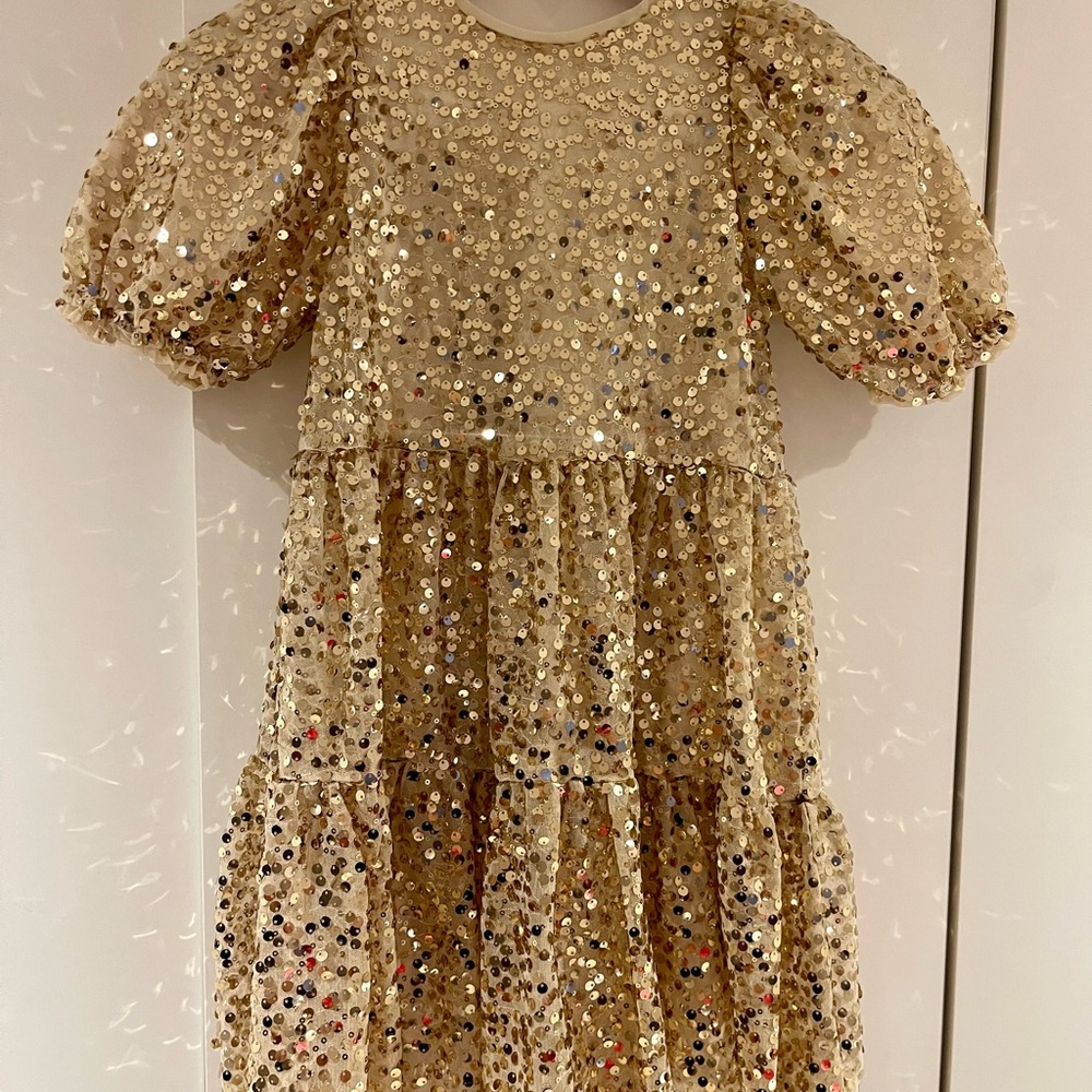 Zara Gold Sequin Kids Formal Dress